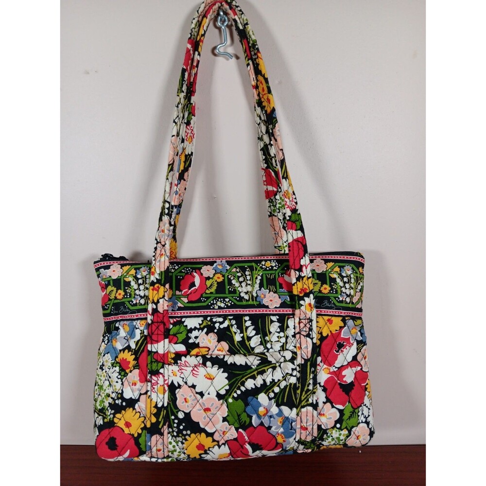 Vera Bradley Poppy Fields (Retired) Shoulder Bag Red Yellow White Floral EUC